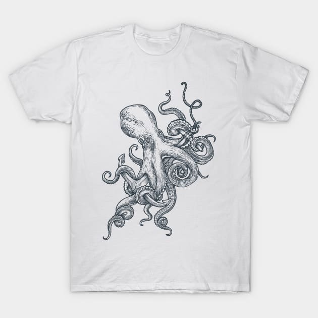 Octopus Anchor T-Shirt by calebfaires